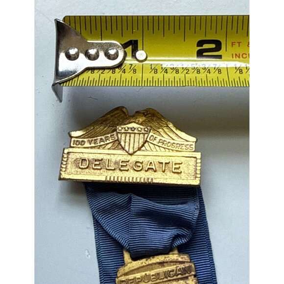 1960 Republican National Convention Delegate Badge Ribbon Chicago Political Memo - Picture 13 of 13